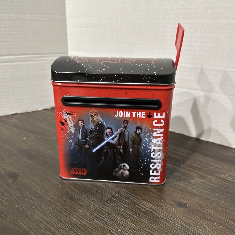 Star Wars VIII: The Resistance Large Tin Mailbox w/Flag - Storage or Valentine's